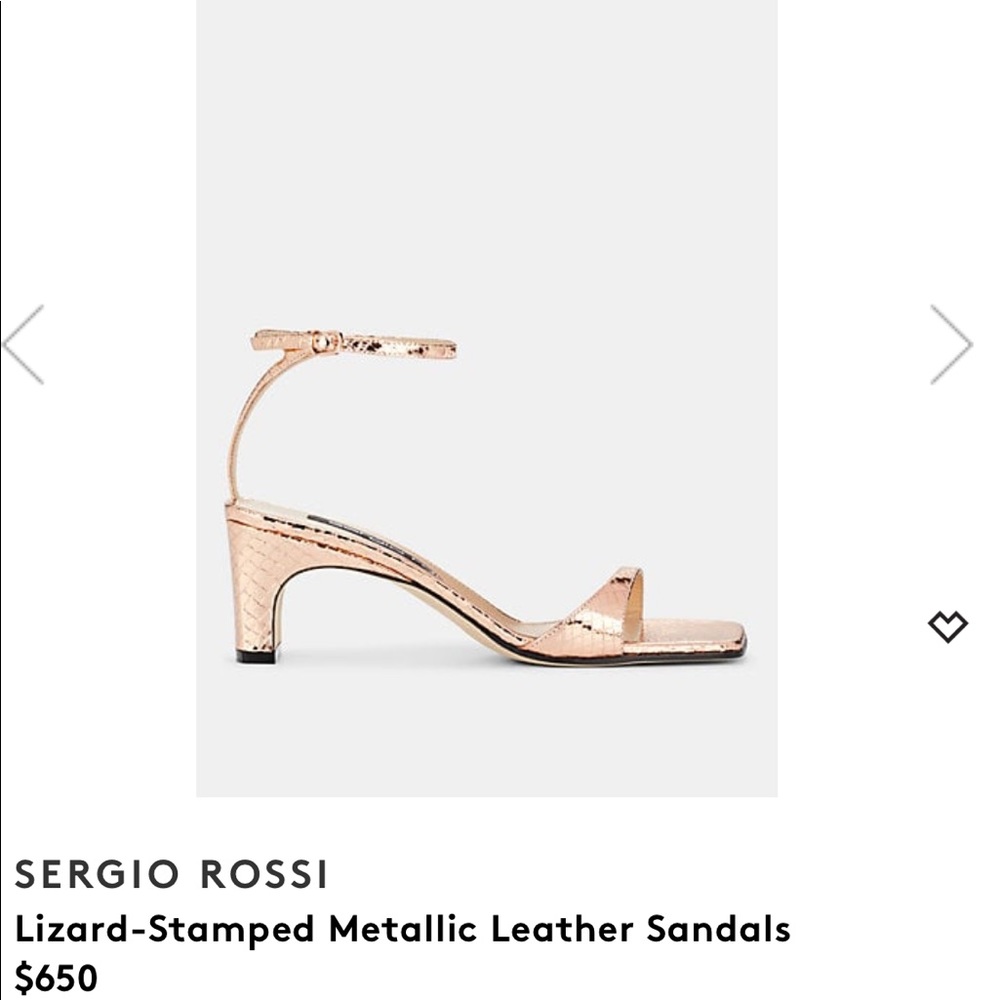 Sergio Rossi Lizard Stamped Metallic Sandals